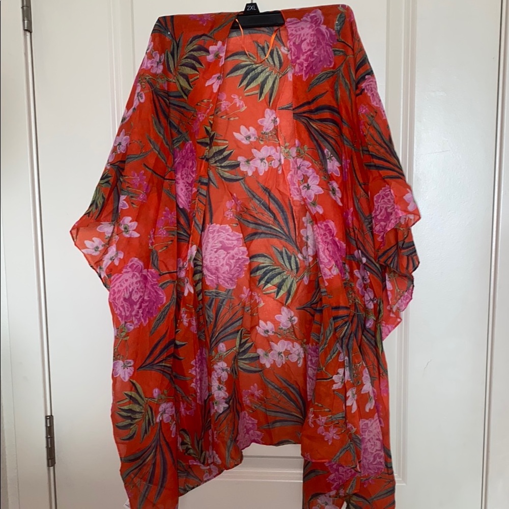 Floral swim cover up